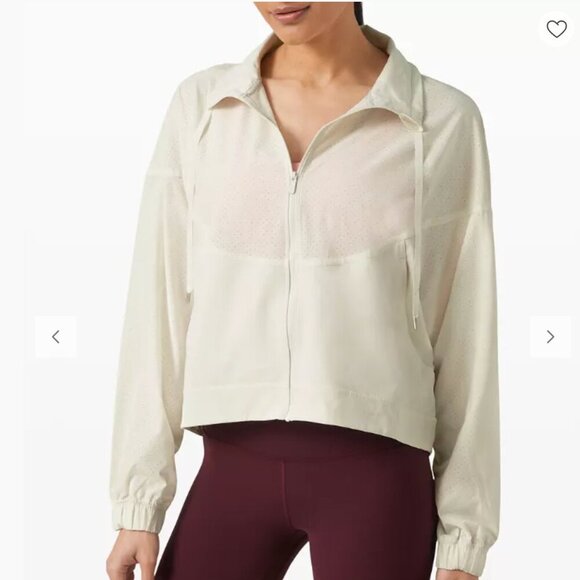 Lululemon In Depth Cropped Full Zip Jacket in Off White - Picture 1 of 10
